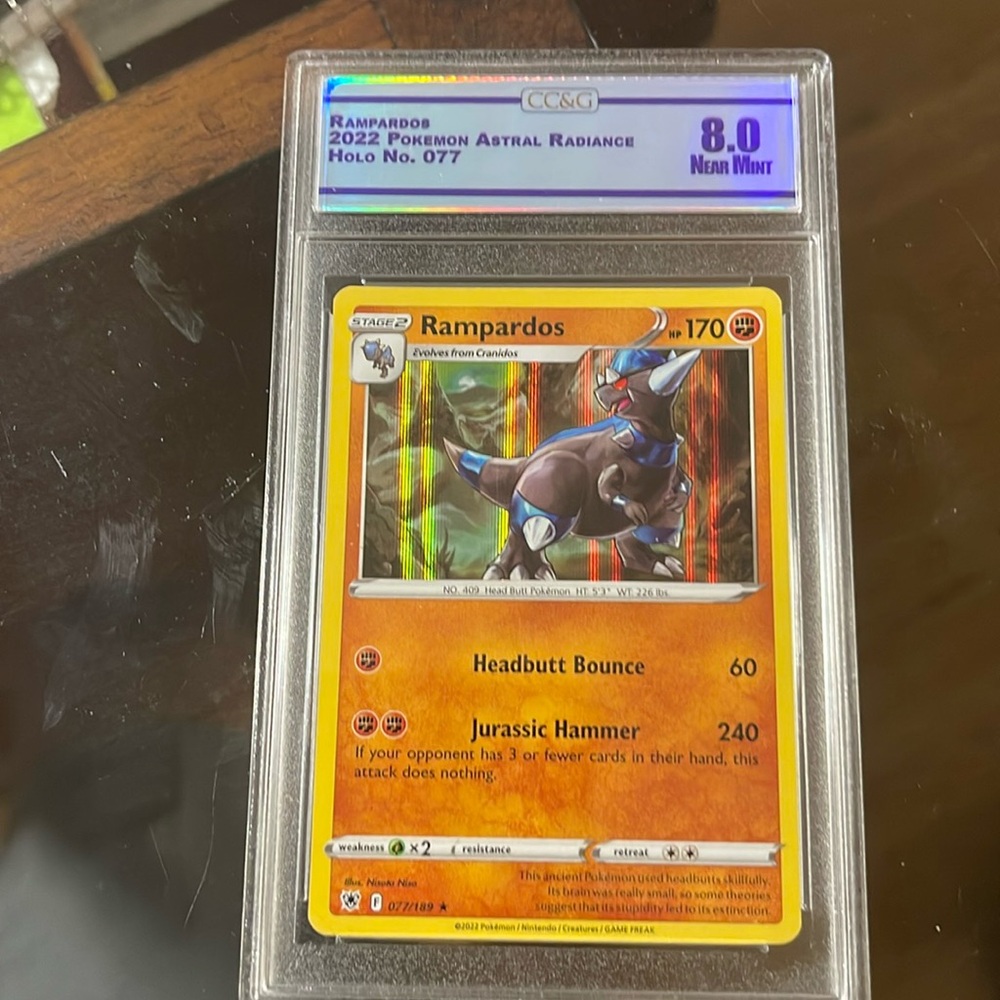 Pokemon 2022 Sword & Shield Astral Radiance 077 RAMPARDOS Holo